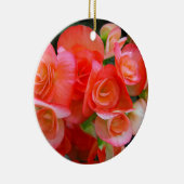 赤いベゴニアの花 セラミックオーナメント (右)
