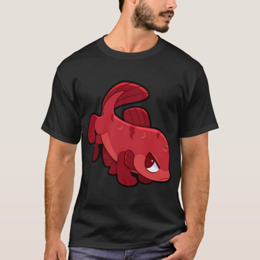 赤いベタの市場向きの魚 Tシャツ (正面)