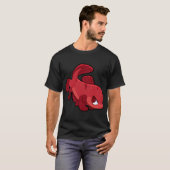 赤いベタの市場向きの魚 Tシャツ (正面フル)