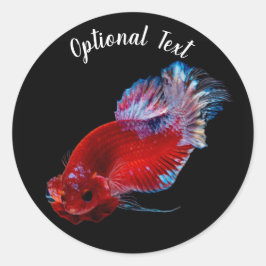 赤いベタ闘魚 ラウンドシール