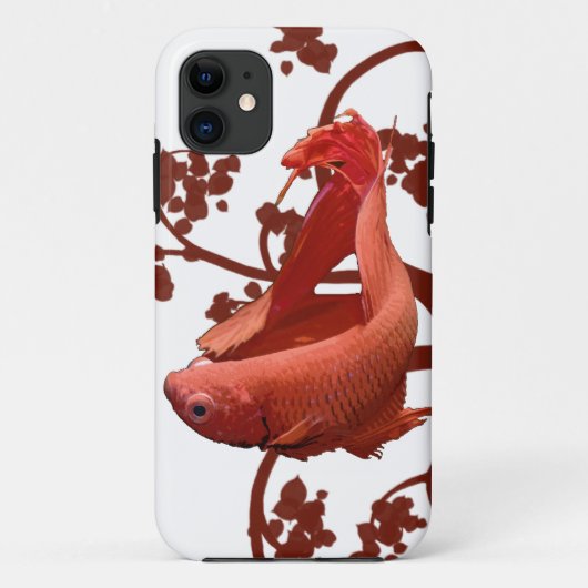 赤いベタ シャム闘魚 Case-Mate iPhoneケース (裏面)