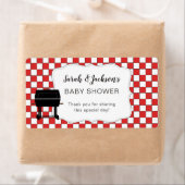 赤いベビー-Q赤ちゃんシャワーの好意またはウォーターボトルbbq ラベル (インサイチュ)