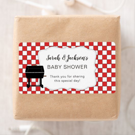 赤いベビー-Q赤ちゃんシャワーの好意またはウォーターボトルbbq ラベル (インサイチュ)