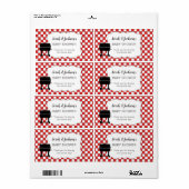 赤いベビー-Q赤ちゃんシャワーの好意またはウォーターボトルbbq ラベル (フルシート)