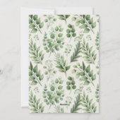 赤いベリーと緑の葉のクリスマス シーズンカード (裏面)