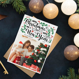 赤いベリー写真メリークリスマスハッピーニューイヤー シーズンカード