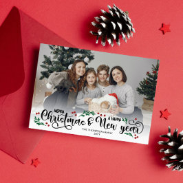 赤いベリー写真メリークリスマスハッピーニューイヤー シーズンカード