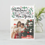 赤いベリー写真メリークリスマスハッピーニューイヤー シーズンカード (スタンド正面)