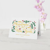 赤いベリー写真メリークリスマスハッピーニューイヤー 箔シーズンカード (蘭)