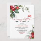 赤いベリー小メリーさな赤ちゃんシャワー招待状 招待状 (正面)