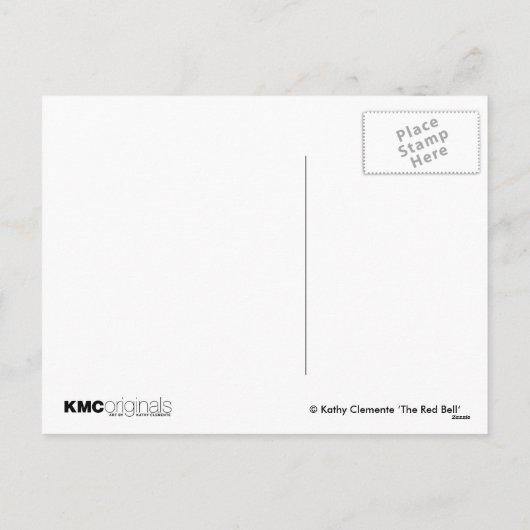 赤いベルのはがきクリスマス付きネズミ シーズンポストカード (裏面)