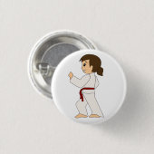 赤いベルトの女の子ボタン 缶バッジ (正面&裏面)