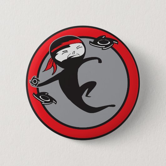 赤いベルトボタン 缶バッジ (正面)