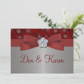 赤いベルベットと銀の雪の結晶 招待状 (スタンド正面)