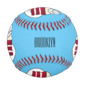 赤いベルベットのケーキの漫画イラスト 野球ボール (正面)