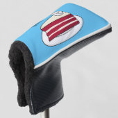 赤いベルベットのケーキ漫画イラストレーション ゴルフヘッドカバー (3/4 正面)