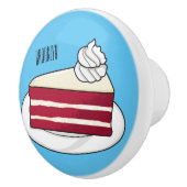 赤いベルベットのケーキ漫画イラストレーション セラミックノブ (右)