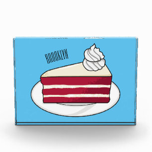 赤いベルベットのケーキ漫画イラストレーション フォトブロック