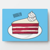 赤いベルベットのケーキ漫画イラストレーション フォトプラーク (正面)