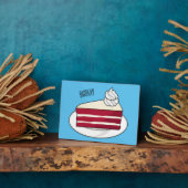 赤いベルベットのケーキ漫画イラストレーション フォトプラーク (側面)