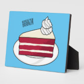 赤いベルベットのケーキ漫画イラストレーション フォトプラーク (側面)