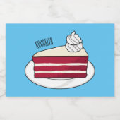 赤いベルベットのケーキ漫画イラストレーション フードラベル (シングルラベル)