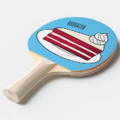 赤いベルベットのケーキ漫画イラストレーション 卓球ラケット (正面アングル)