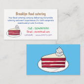 赤いベルベットのケーキ漫画イラストレーション 名刺 (正面/裏面)