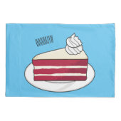 赤いベルベットのケーキ漫画イラストレーション 枕カバー (裏面)