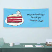 赤いベルベットのケーキ漫画イラストレーション 横断幕 (トレードショー)