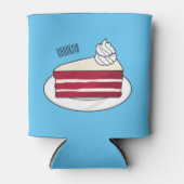 赤いベルベットのケーキ漫画イラストレーション 缶クーラー (正面)