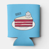 赤いベルベットのケーキ漫画イラストレーション 缶クーラー (裏面)