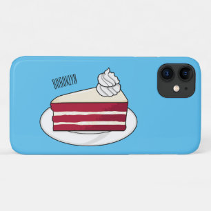 赤いベルベットのケーキ漫画イラストレーション iPhone 11 ケース