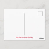 赤いベル赤いギンガムリボン ポストカード (裏面)