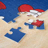 赤いベレー帽とハート箱が可愛いフクロウ ジグソーパズル (側面)