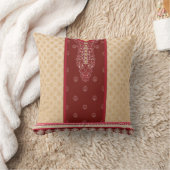赤いベージュの絨毯縁ど クッション (ブランケット)