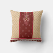 赤いベージュの絨毯縁ど クッション (裏面)