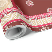 赤いベージュの絨毯縁ど ラッピングペーパー (ロールコーナー)