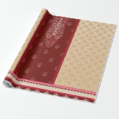 赤いベージュの絨毯縁ど ラッピングペーパー (アンロールド)