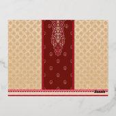 赤いベージュの絨毯縁ど 箔シーズンポストカード (裏面)