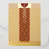 赤いベージュの絨毯縁ど 箔シーズンポストカード (正面)