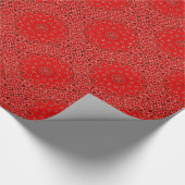 赤いペイズリーのバンダナのスカーフの生地のプリント ラッピングペーパー (角)