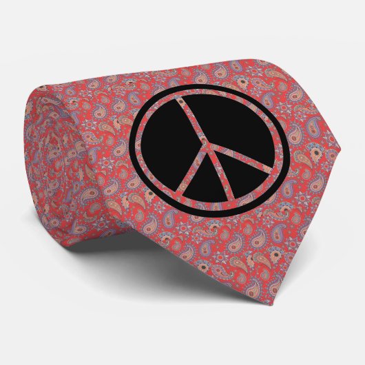 赤いペイズリー ネクタイ (ロール)