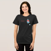 赤いペタンクの女性プレイヤー トライブレンドTシャツ (正面全面)