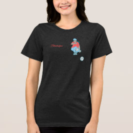 赤いペタンクの女性プレイヤー トライブレンドＴシャツ