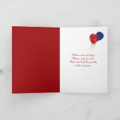 赤いペチュニアと蝶の誕生日 カード (内部)