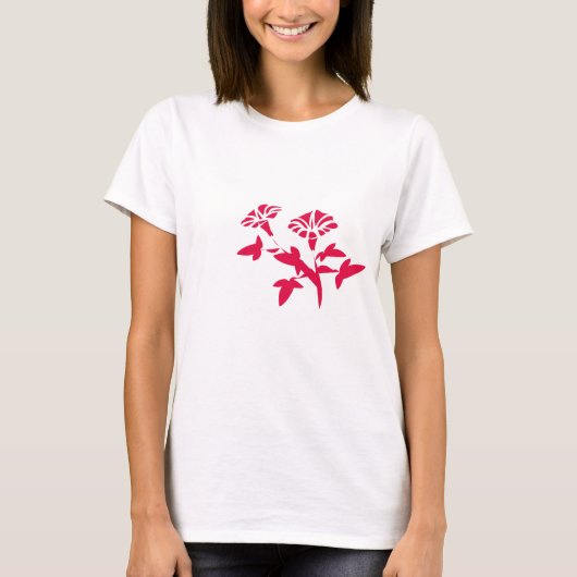 赤いペチュニアの花 Tシャツ (正面)