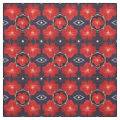 赤いペチュニア柄 ファブリック (見本)