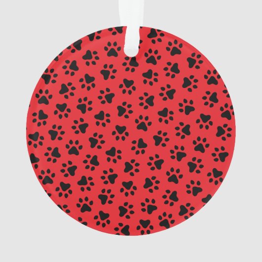 赤いペットの肉柄パーソナライズされた猫の名前写真 オーナメント (裏面)