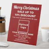 赤いペデスタルのサインにビジネスのクリスマスセール 台座サイン (インサイチュ)